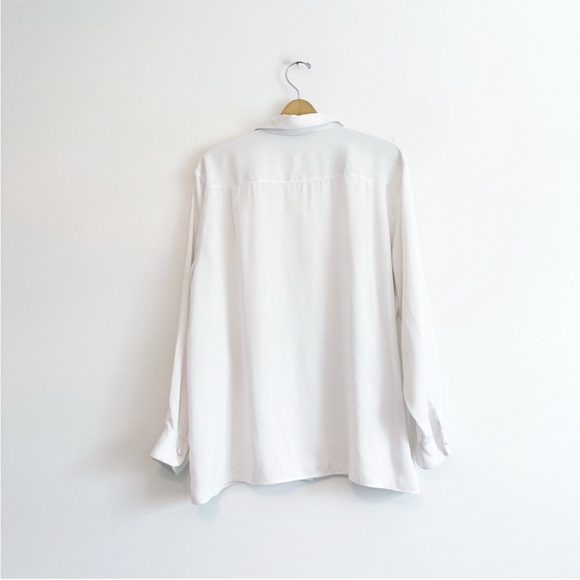 Anne Fontaine Paris White, Satin Button Down, Blouse Women’s 4, Very Oversized! - Picture 4 of 13
